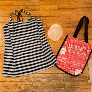 Lululemon Crossback Tank Blue/Blk 8 Perfect!